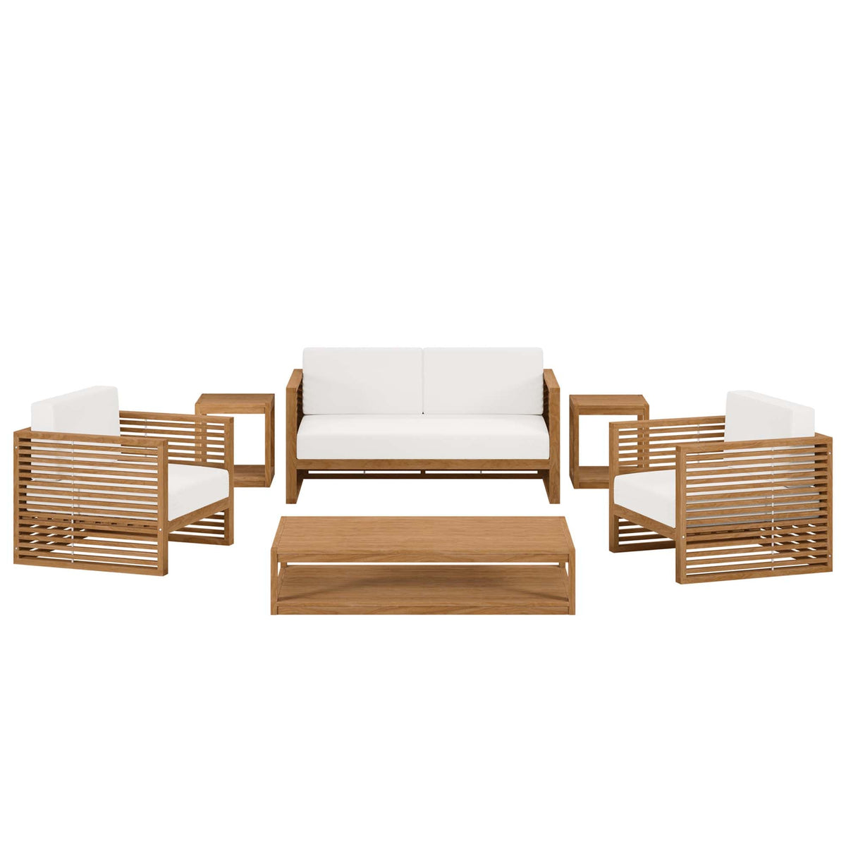 Carlsbad 6-Piece Teak Wood Outdoor Patio Set by Modway, photo 35 of 40