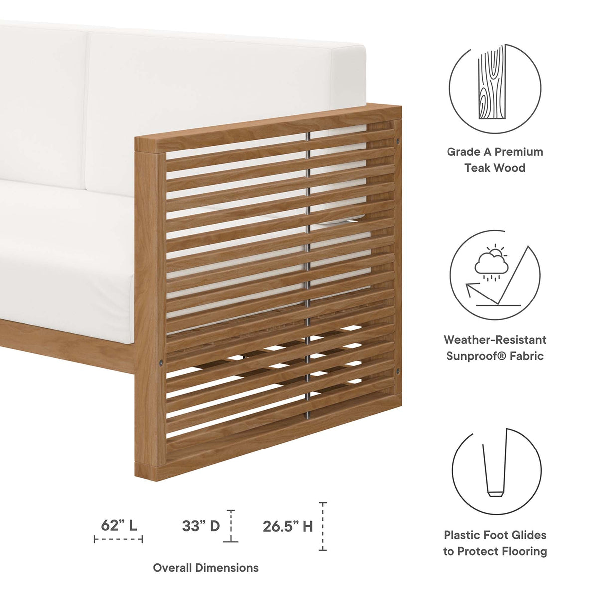 Carlsbad 6-Piece Teak Wood Outdoor Patio Set by Modway, photo 37 of 40