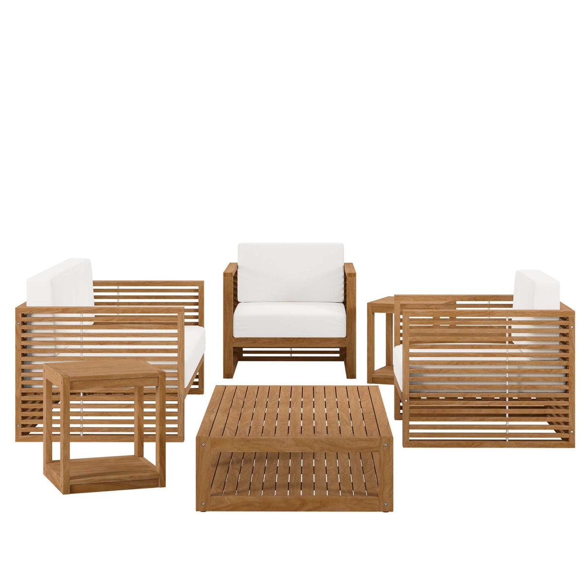 Carlsbad 6-Piece Teak Wood Outdoor Patio Set by Modway, photo 40 of 40