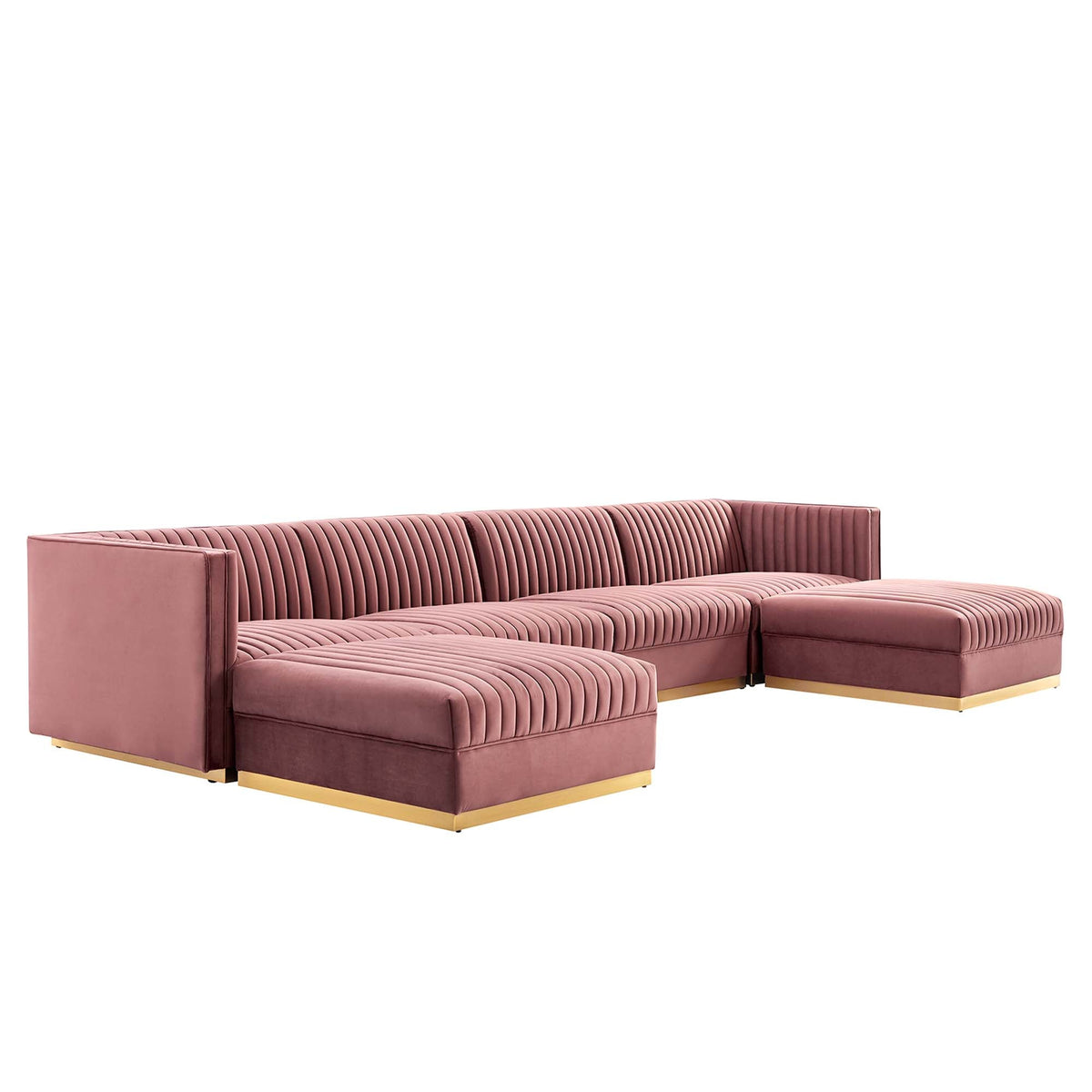 Sanguine 6-Piece Channel Tufted Performance Velvet Modular Sectional Sofa by Modway, photo 3 of 28