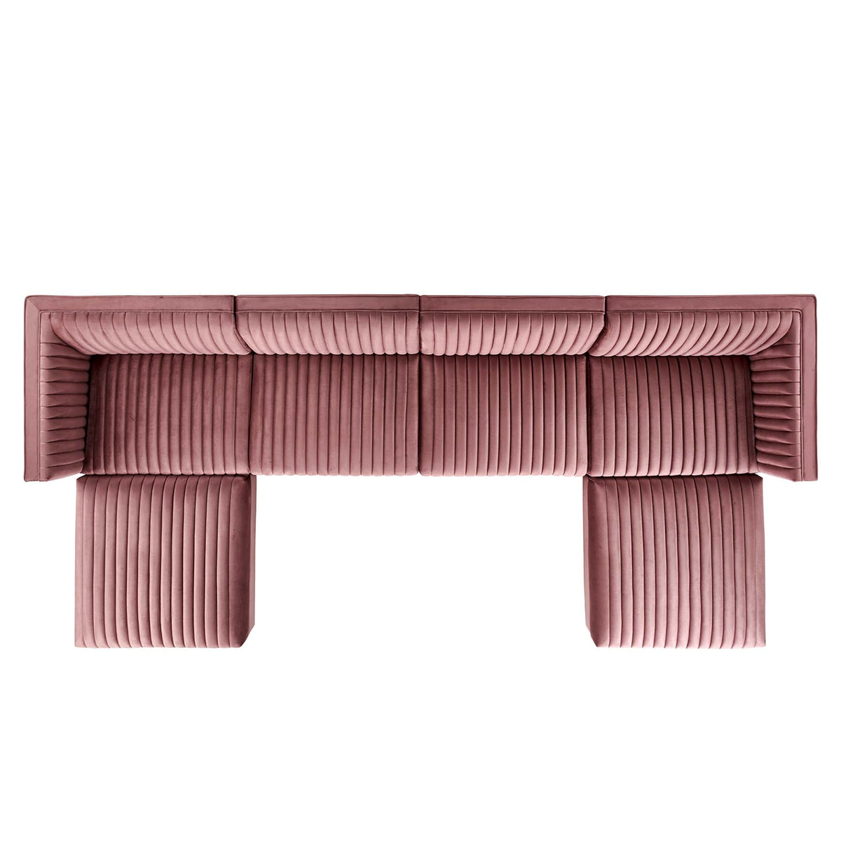 Sanguine 6-Piece Channel Tufted Performance Velvet Modular Sectional Sofa by Modway, photo 4 of 28