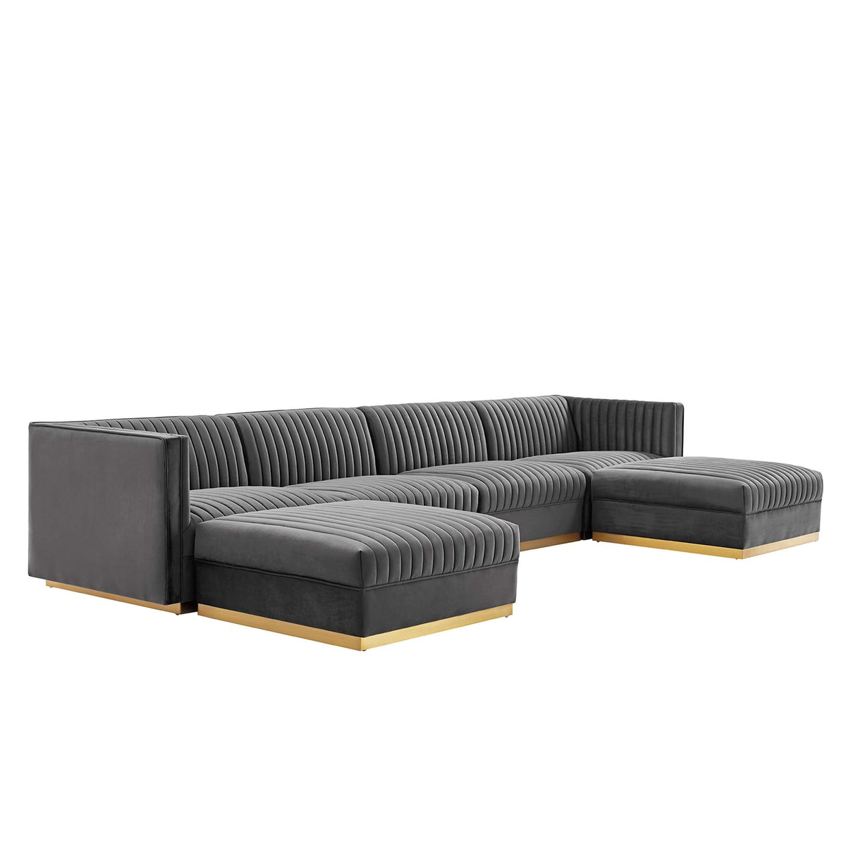 Sanguine 6-Piece Channel Tufted Performance Velvet Modular Sectional Sofa by Modway, photo 17 of 28