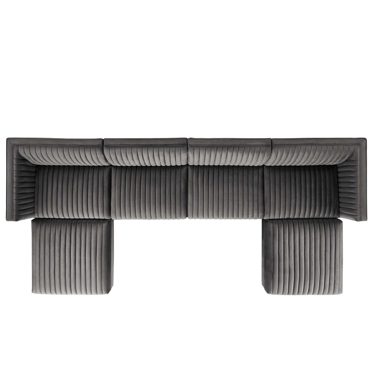Sanguine 6-Piece Channel Tufted Performance Velvet Modular Sectional Sofa by Modway, photo 18 of 28