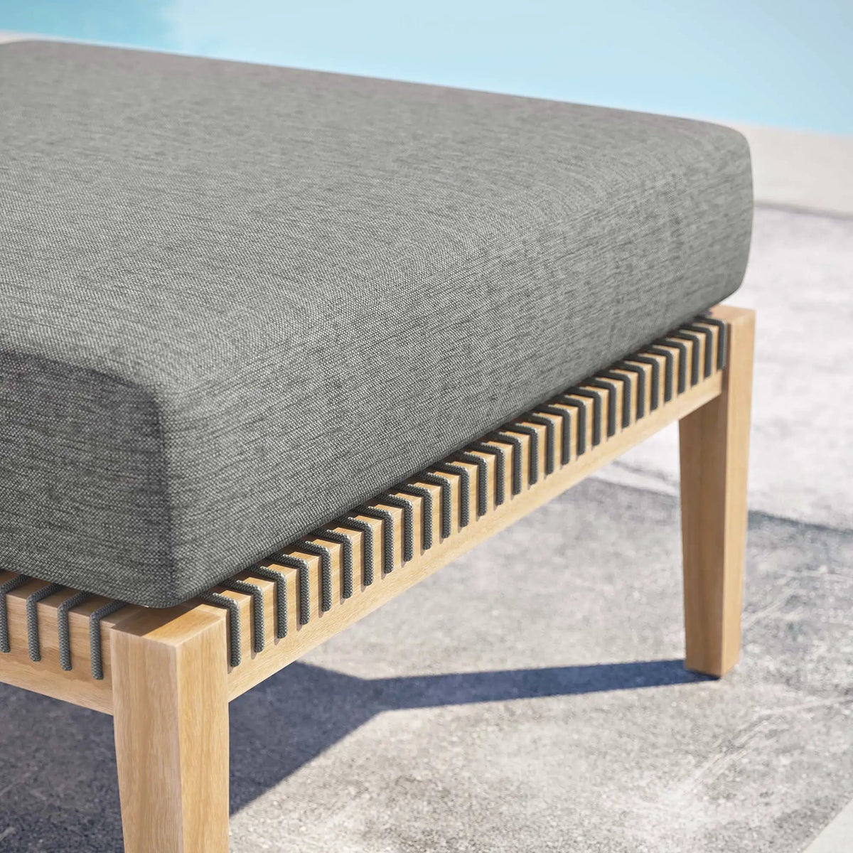 Clearwater Outdoor Patio Teak Wood Ottoman by Modway by HouseOfZazla