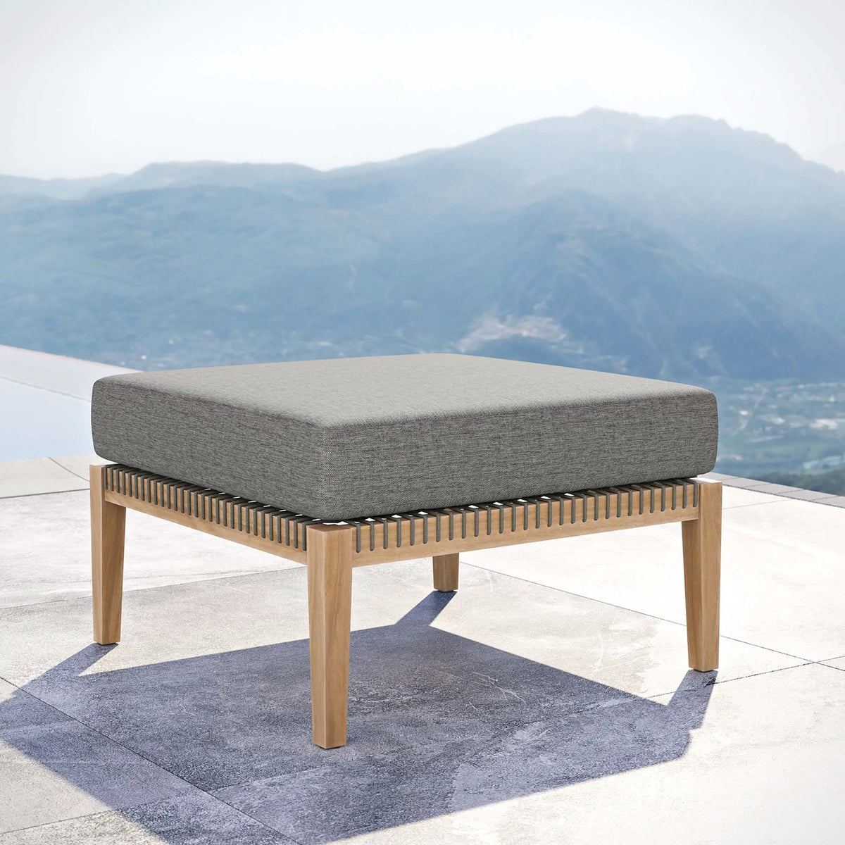 Clearwater Outdoor Patio Teak Wood Ottoman by Modway by HouseOfZazla