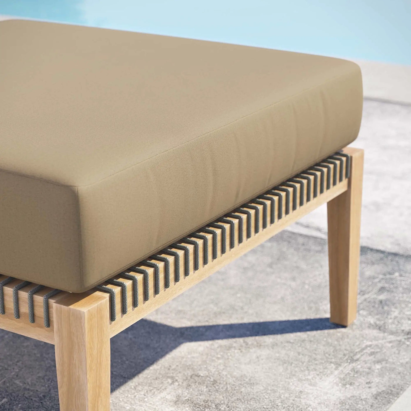 Clearwater Outdoor Patio Teak Wood Ottoman by Modway by HouseOfZazla