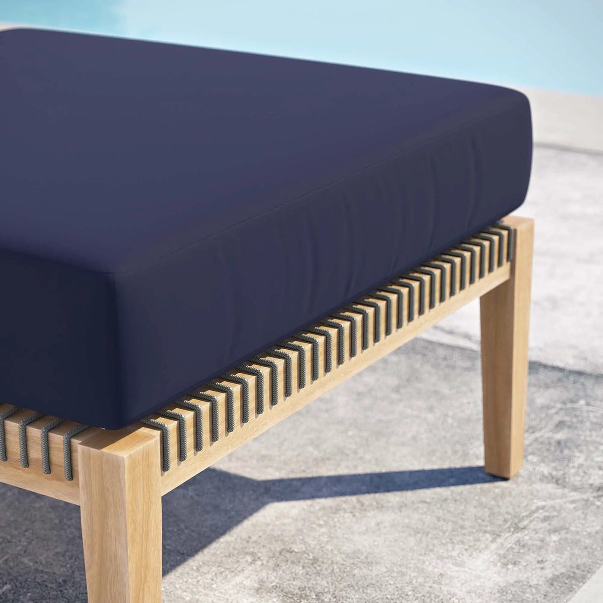 Clearwater Outdoor Patio Teak Wood Ottoman by Modway by HouseOfZazla