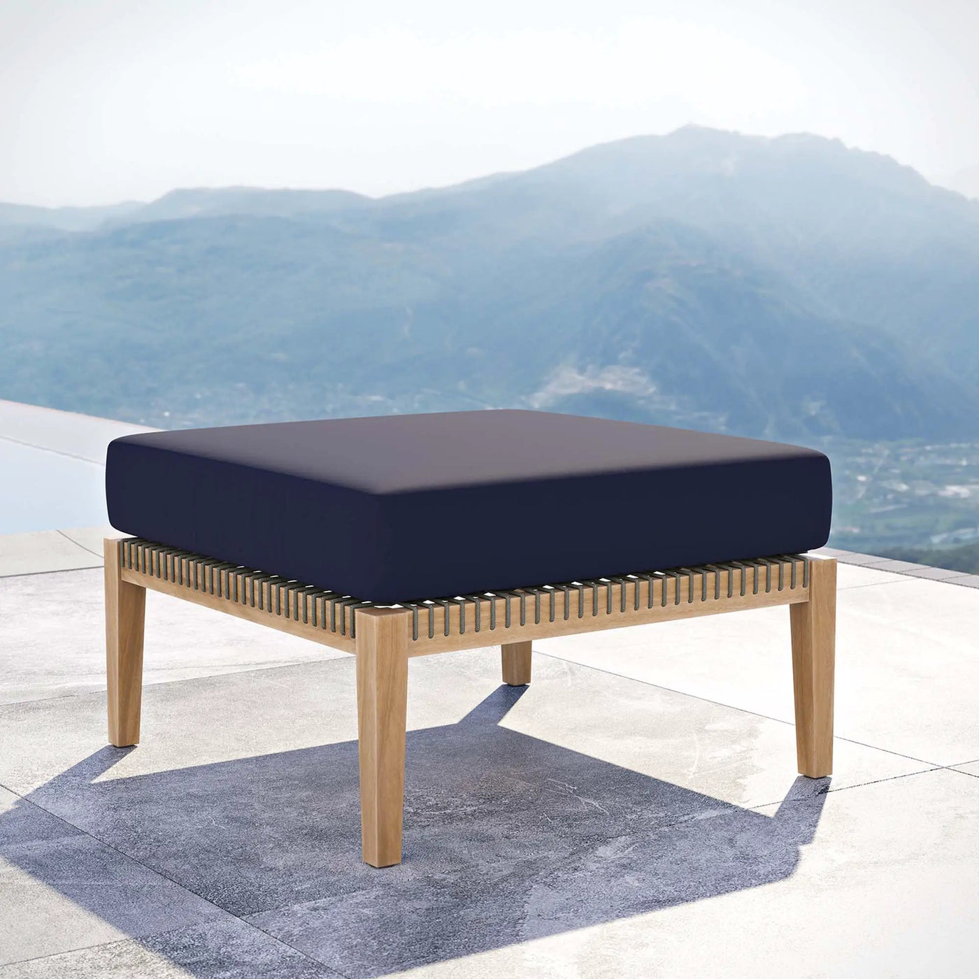 Clearwater Outdoor Patio Teak Wood Ottoman by Modway by HouseOfZazla