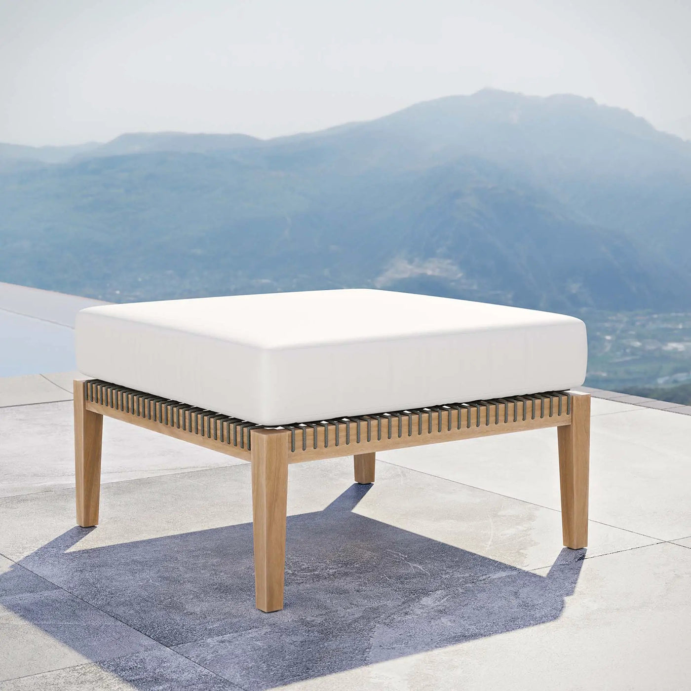 Clearwater Outdoor Patio Teak Wood Ottoman by Modway by HouseOfZazla