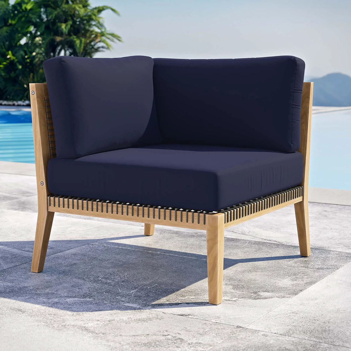 Clearwater Outdoor Patio Teak Wood Corner Chair by Modway by HouseOfZazla