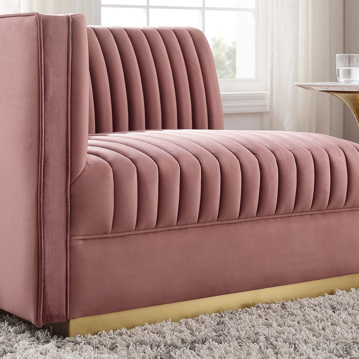 Sanguine Channel Tufted Performance Velvet Modular Sectional Sofa Left-Arm Chair by Modway, photo 9 of 18