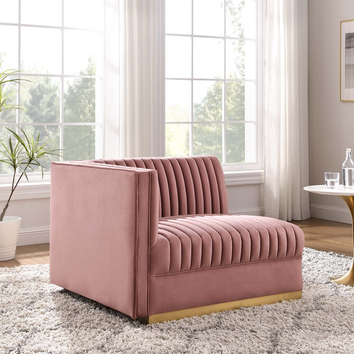 Sanguine Channel Tufted Performance Velvet Modular Sectional Sofa Left-Arm Chair by Modway, photo 8 of 18