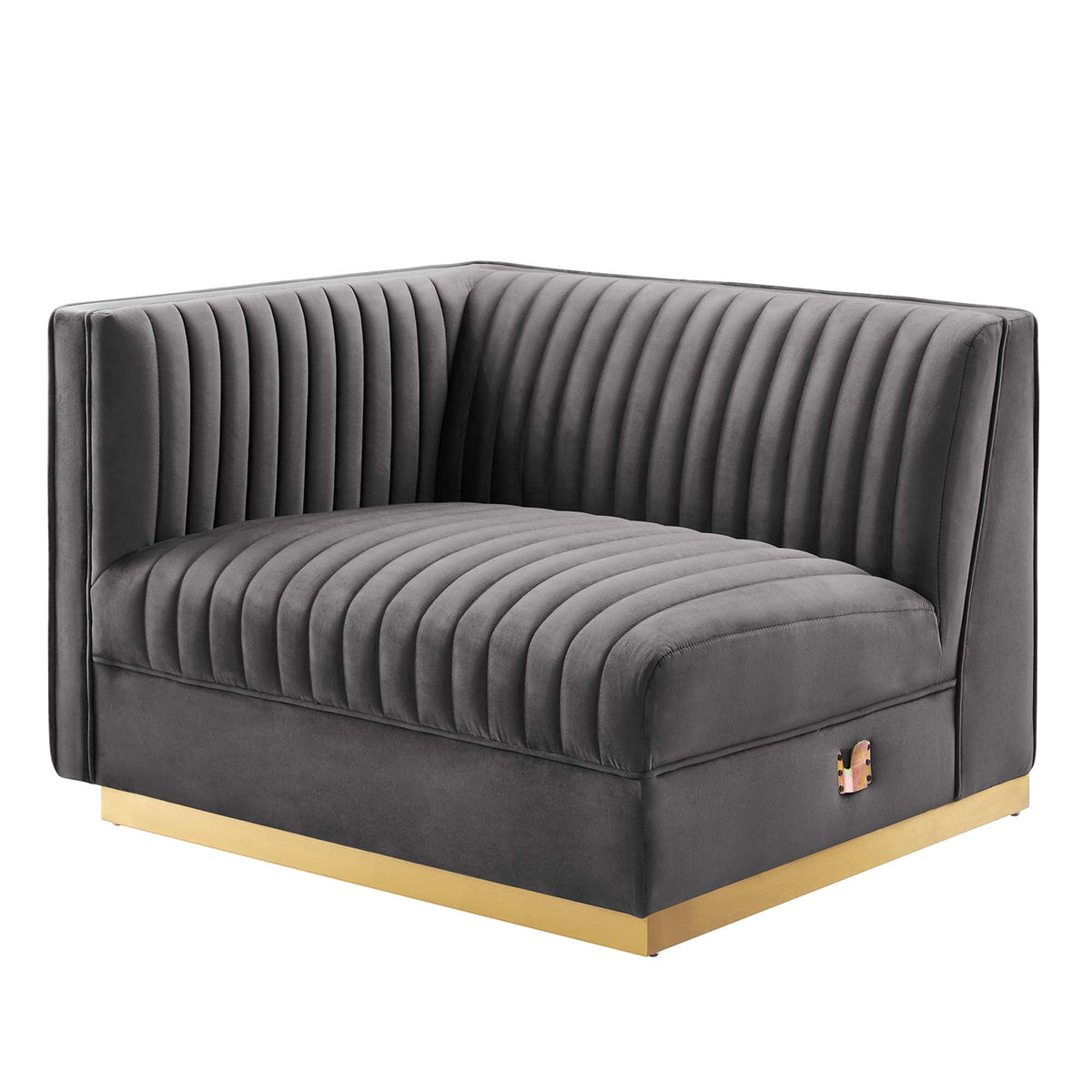 Sanguine Channel Tufted Performance Velvet Modular Sectional Sofa Left-Arm Chair by Modway, photo 14 of 18