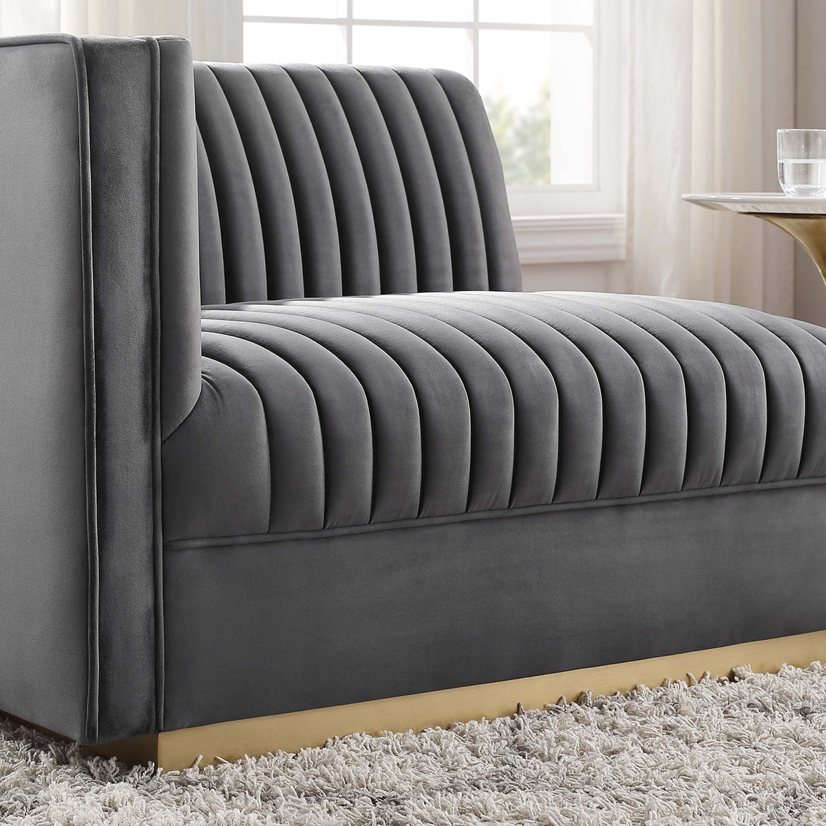 Sanguine Channel Tufted Performance Velvet Modular Sectional Sofa Left-Arm Chair by Modway, photo 18 of 18