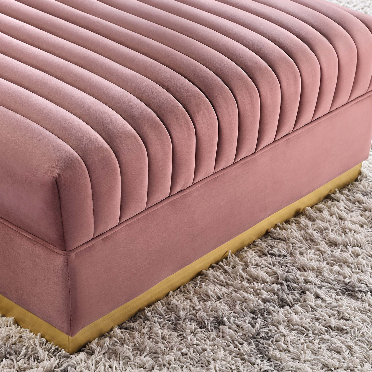 Sanguine Channel Tufted Performance Velvet Modular Sectional Sofa Ottoman by Modway, photo 6 of 12