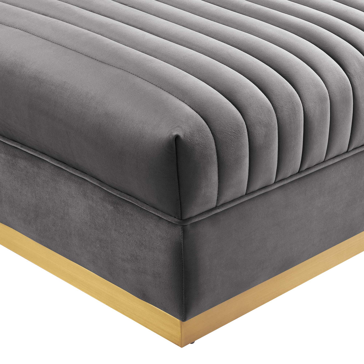 Sanguine Channel Tufted Performance Velvet Modular Sectional Sofa Ottoman by Modway, photo 10 of 12