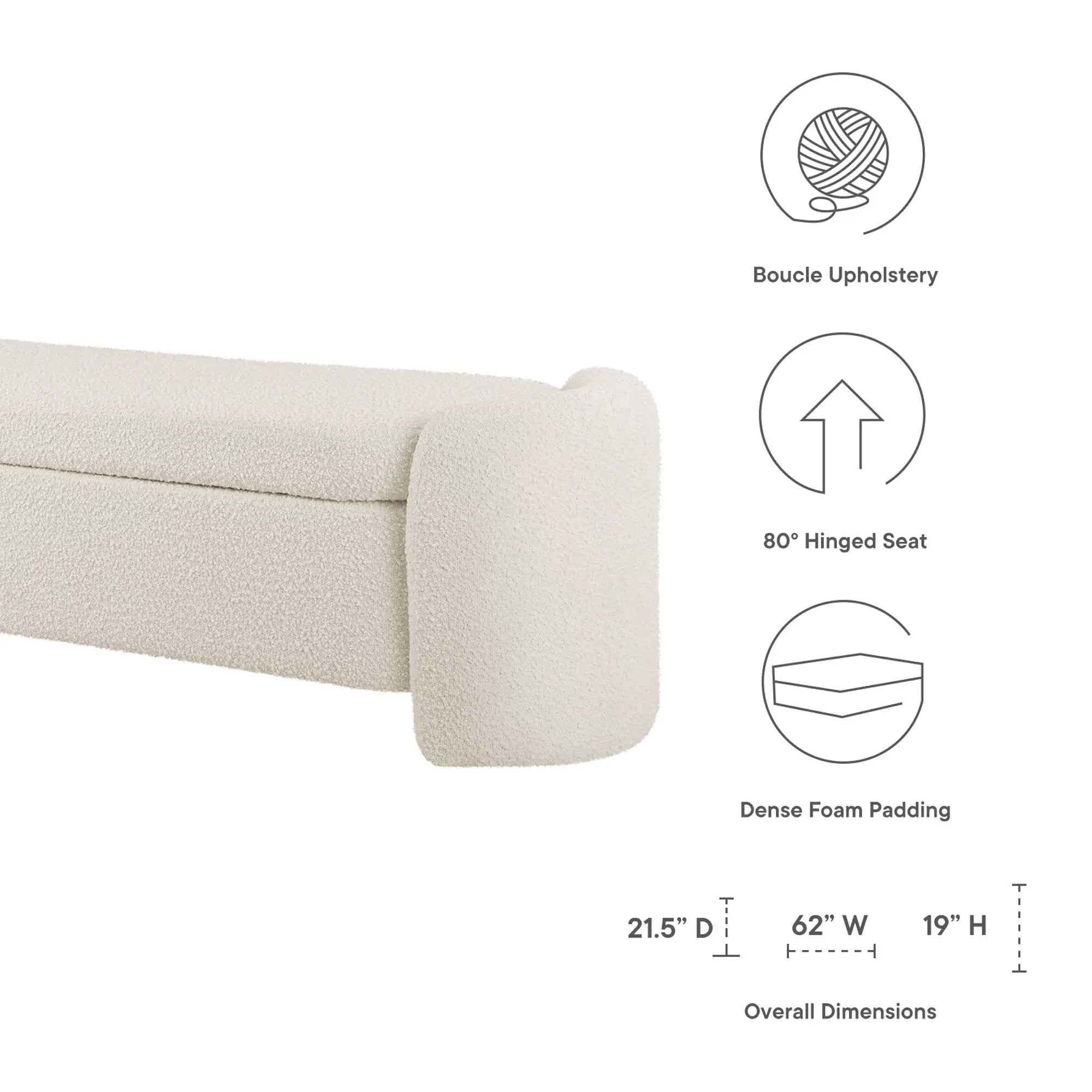 Nebula Boucle Upholstered Bench by Modway by HouseOfZazla