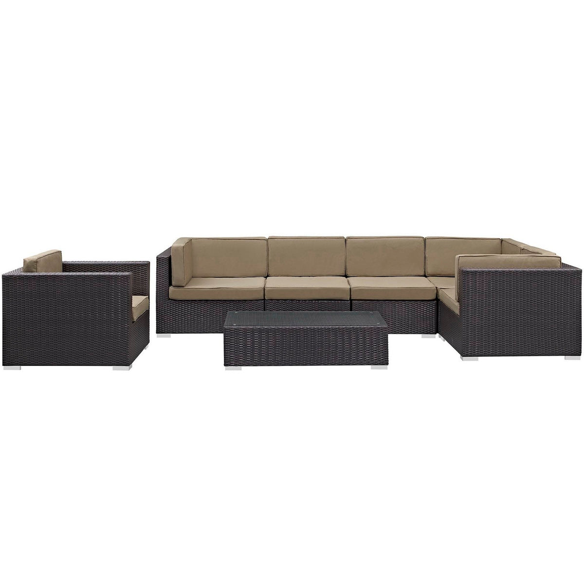 Corona 7 Piece Outdoor Patio Sectional Set by Modway, photo 2 of 10