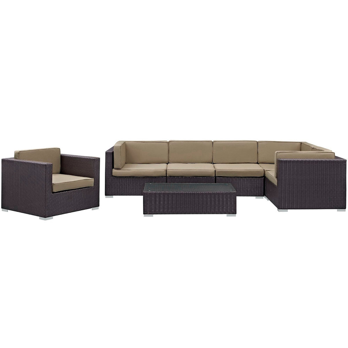 Corona 7 Piece Outdoor Patio Sectional Set by Modway, photo 4 of 10