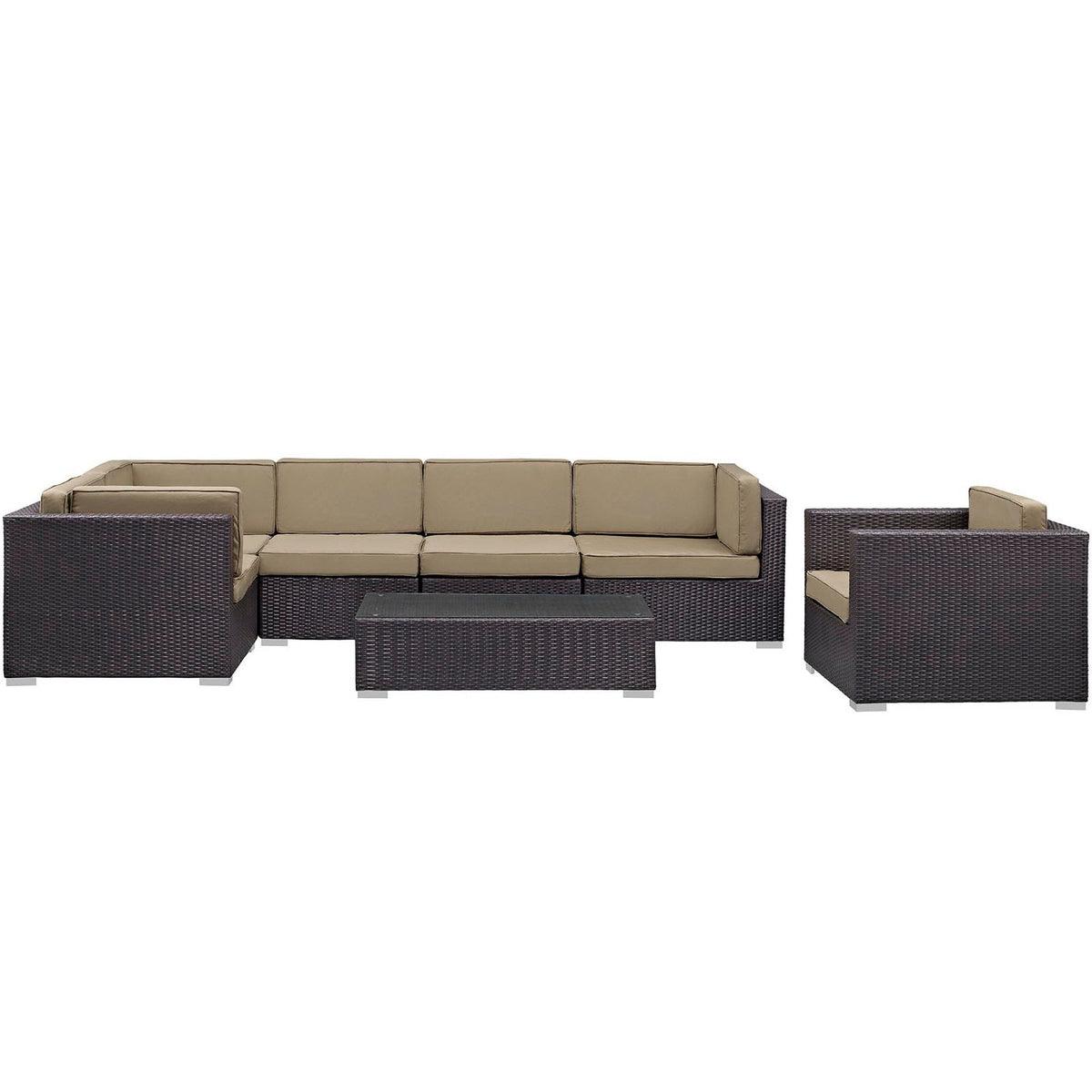 Corona 7 Piece Outdoor Patio Sectional Set by Modway, photo 3 of 10