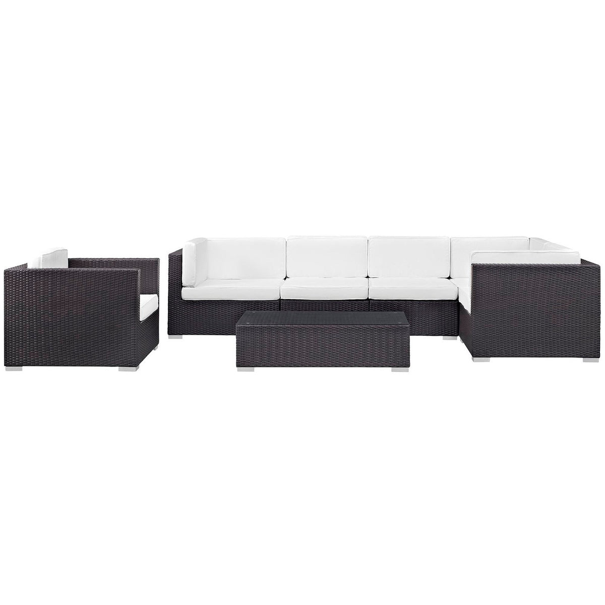 Corona 7 Piece Outdoor Patio Sectional Set by Modway, photo 7 of 10