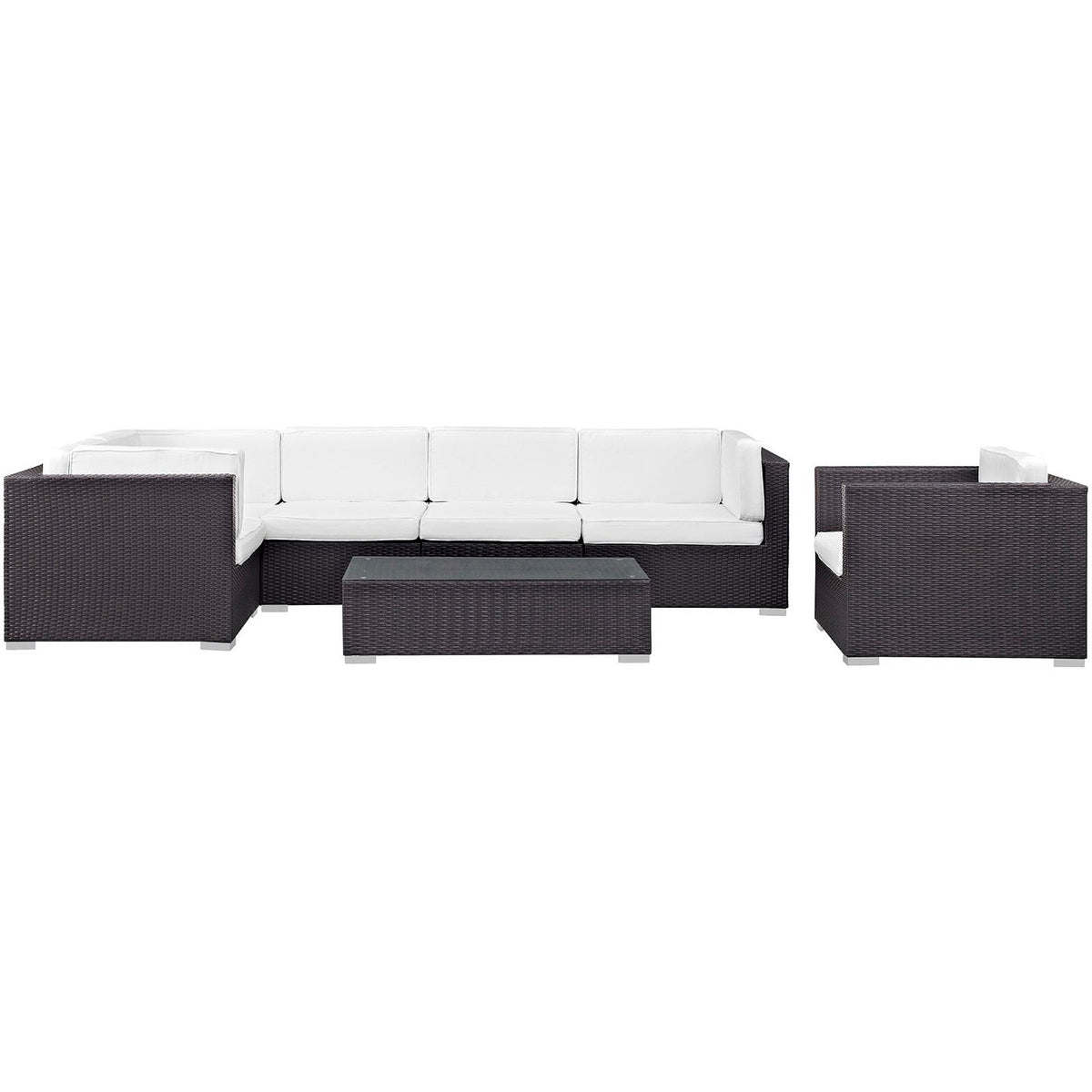 Corona 7 Piece Outdoor Patio Sectional Set by Modway, photo 8 of 10