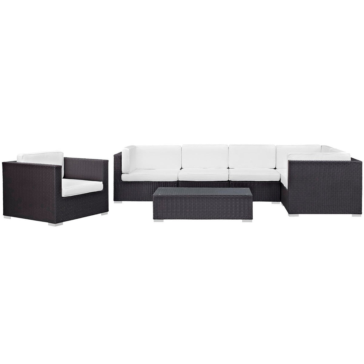 Corona 7 Piece Outdoor Patio Sectional Set by Modway, photo 9 of 10
