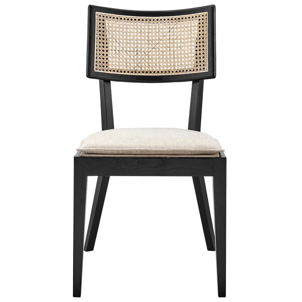 Caledonia Fabric Upholstered Wood Dining Chair Set of 2 by Modway, photo 6 of 41