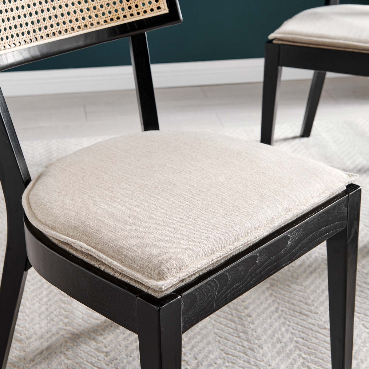 Caledonia Fabric Upholstered Wood Dining Chair Set of 2 by Modway, photo 8 of 41