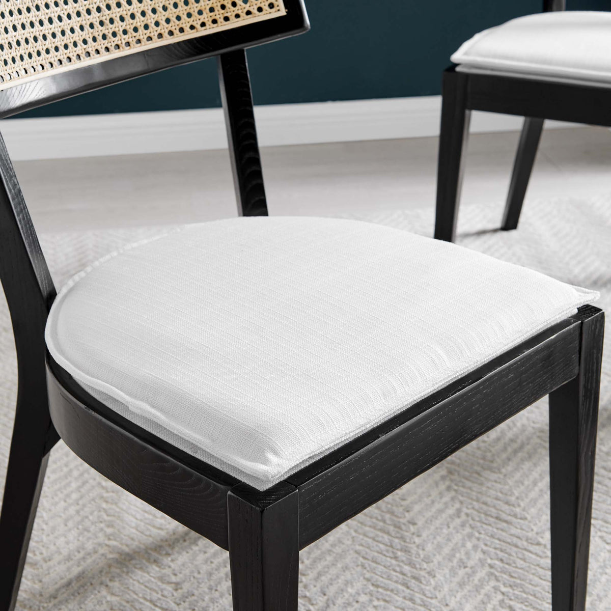 Caledonia Fabric Upholstered Wood Dining Chair Set of 2 by Modway, photo 18 of 41