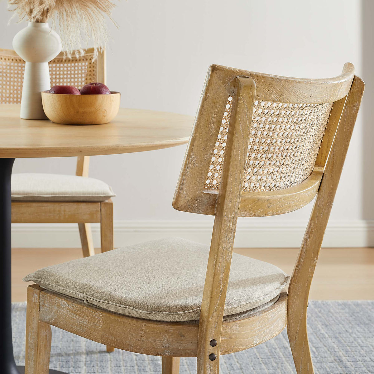 Caledonia Fabric Upholstered Wood Dining Chair Set of 2 by Modway, photo 30 of 41