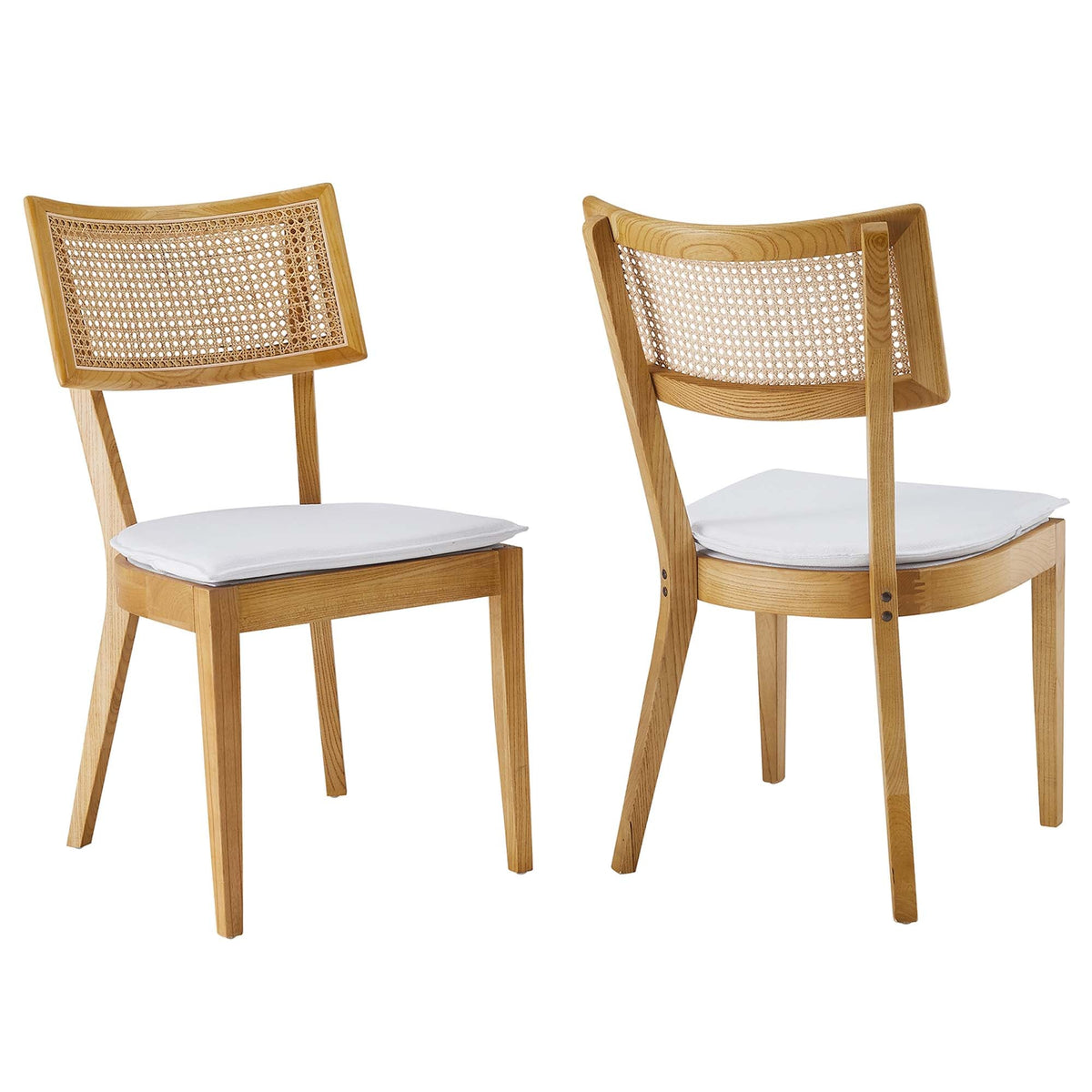Caledonia Fabric Upholstered Wood Dining Chair Set of 2 by Modway, photo 32 of 41