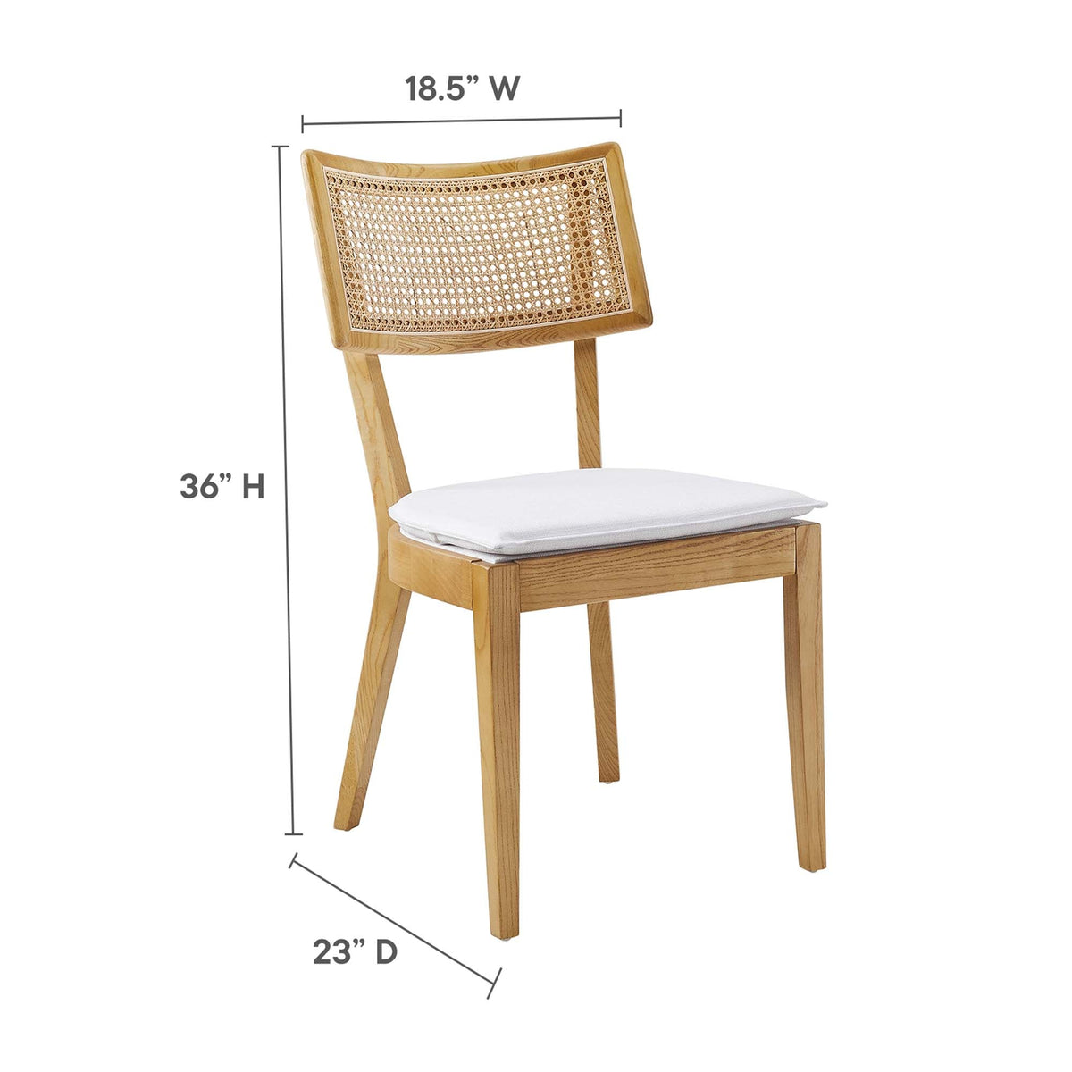 Caledonia Fabric Upholstered Wood Dining Chair Set of 2 by Modway, photo 34 of 41