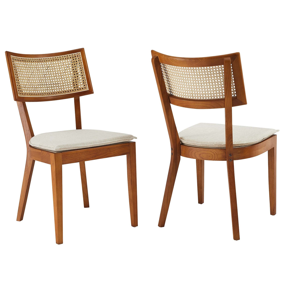 Caledonia Fabric Upholstered Wood Dining Chair Set of 2 by Modway, photo 41 of 41