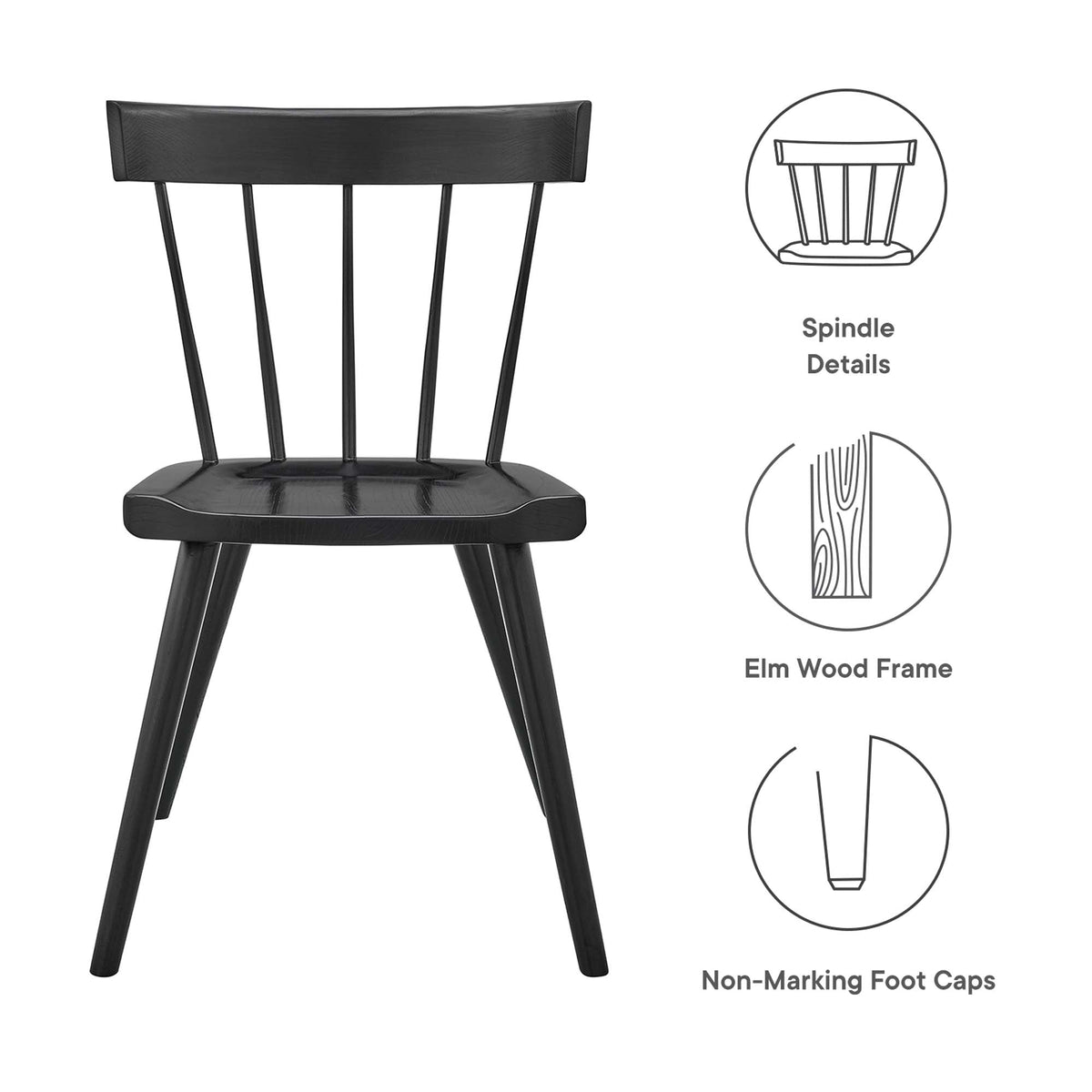 Sutter Wood Dining Side Chair Set of 2 by Modway, photo 2 of 10