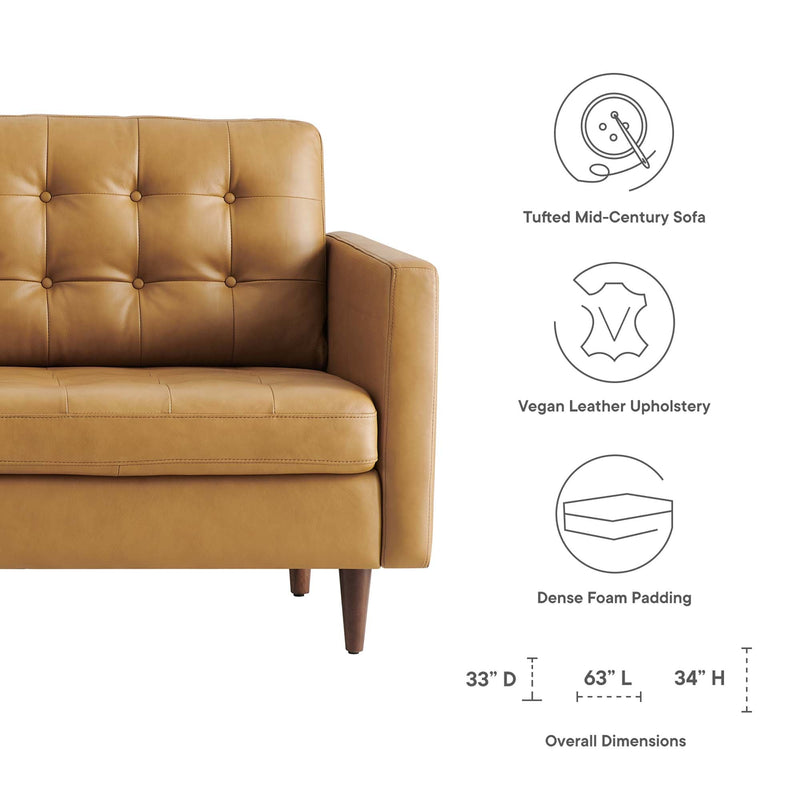 Exalt Tufted Leather Loveseat by Modway, photo 2 of 9