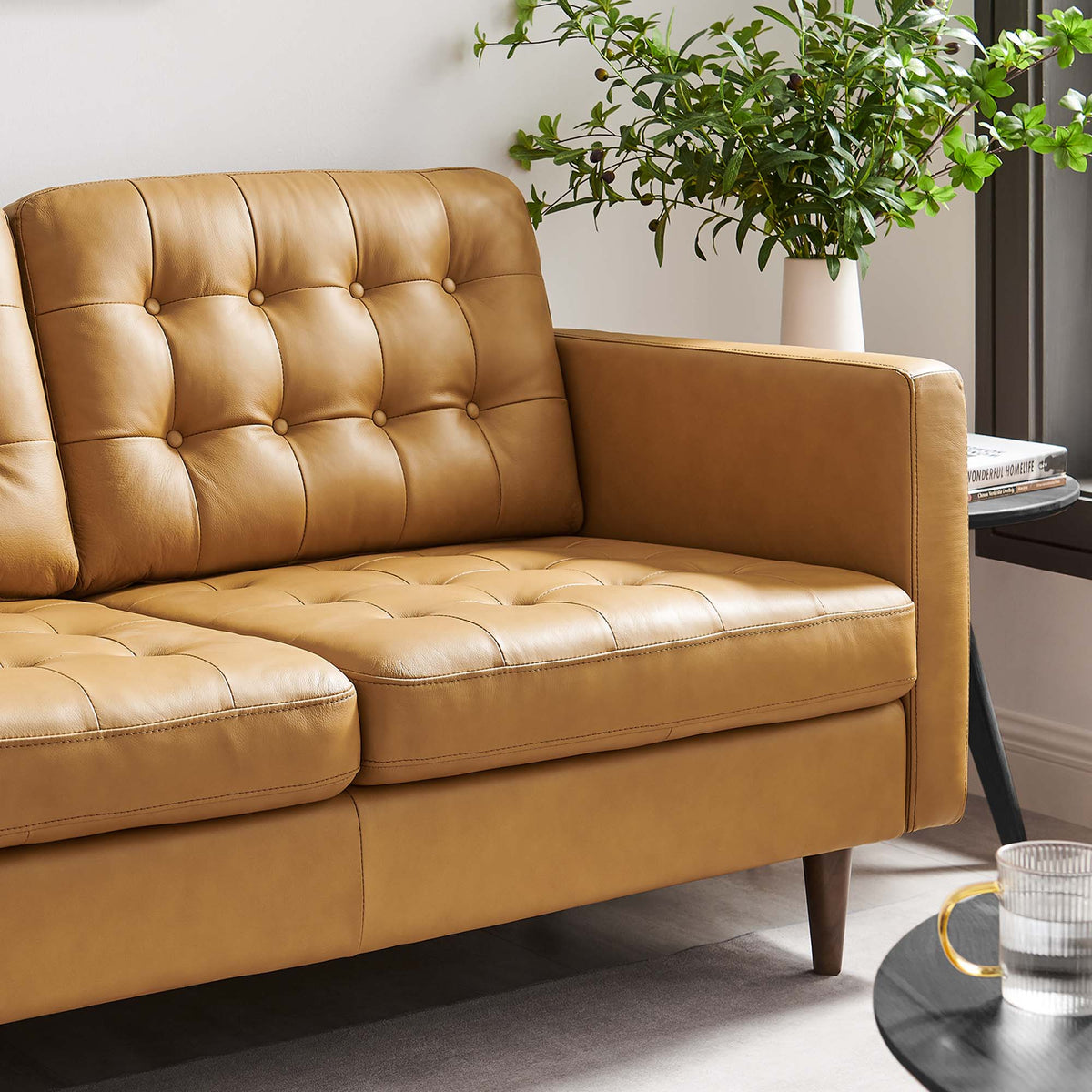 Exalt Tufted Leather Loveseat by Modway, photo 9 of 9