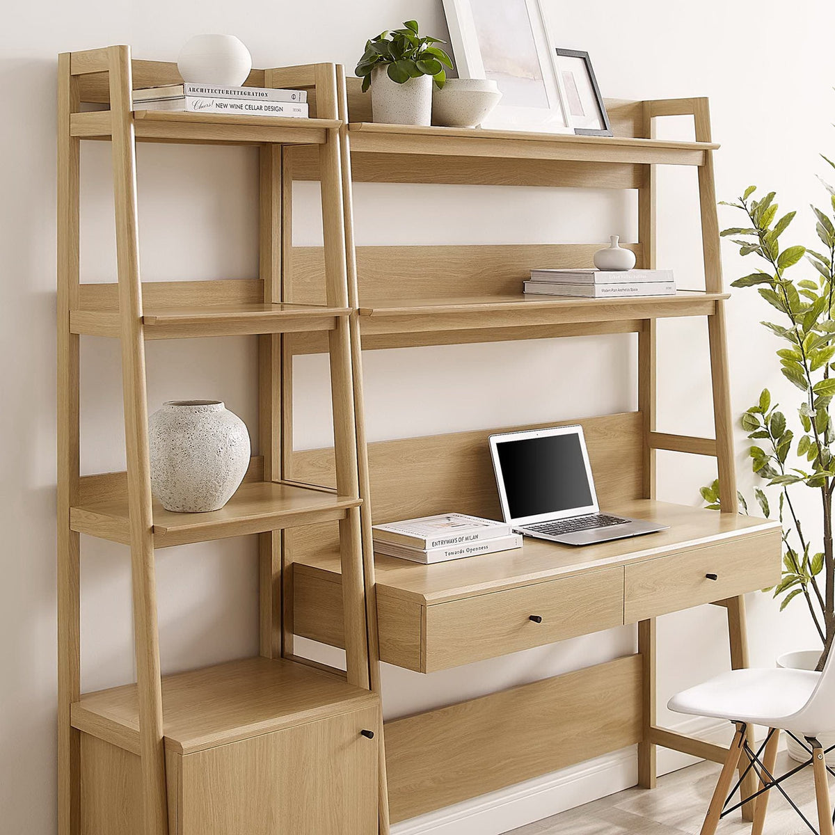 Bixby 2-Piece Wood Office Desk and Bookshelf by Modway, photo 3 of 30