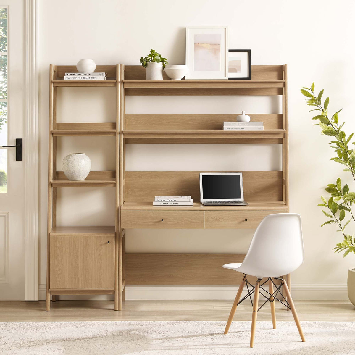 Bixby 2-Piece Wood Office Desk and Bookshelf by Modway, photo 4 of 30