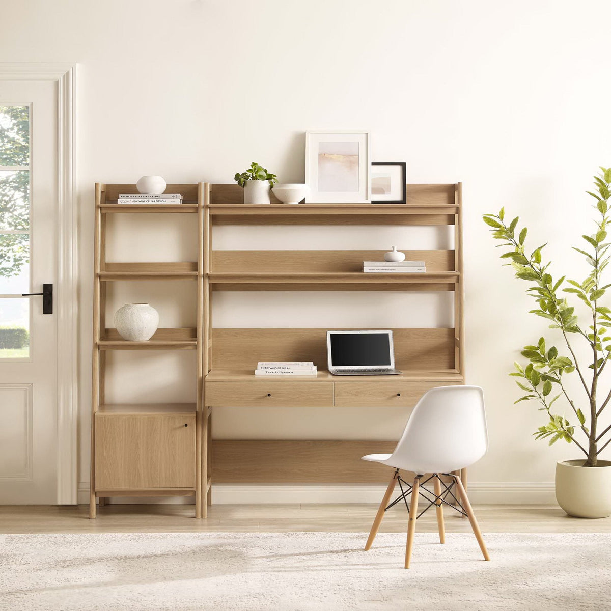 Bixby 2-Piece Wood Office Desk and Bookshelf by Modway, photo 5 of 30