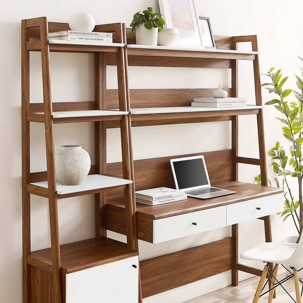 Bixby 2-Piece Wood Office Desk and Bookshelf by Modway, photo 13 of 30