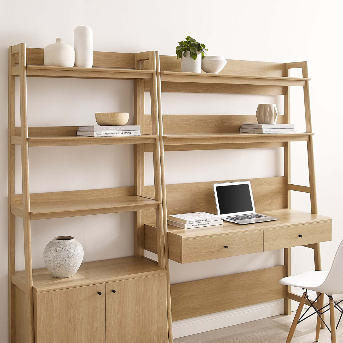 Bixby 2-Piece Wood Office Desk and Bookshelf by Modway, photo 18 of 30