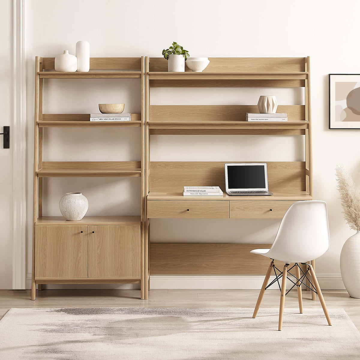 Bixby 2-Piece Wood Office Desk and Bookshelf by Modway, photo 19 of 30