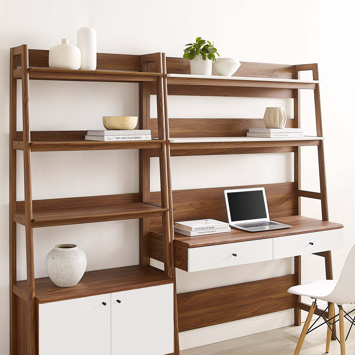 Bixby 2-Piece Wood Office Desk and Bookshelf by Modway, photo 28 of 30