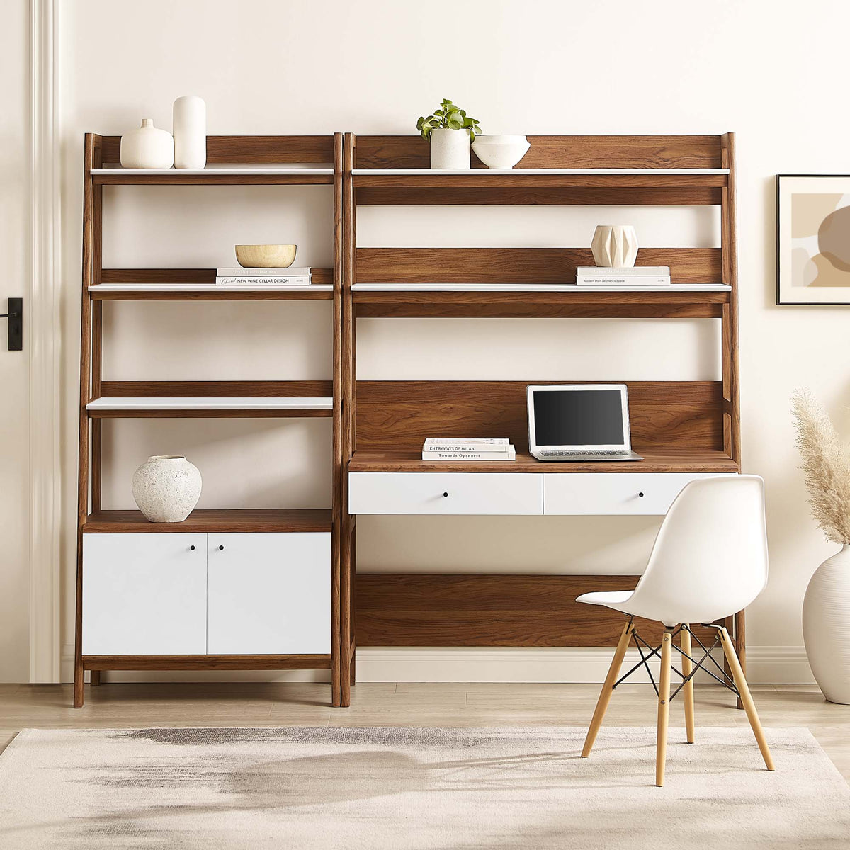 Bixby 2-Piece Wood Office Desk and Bookshelf by Modway, photo 29 of 30