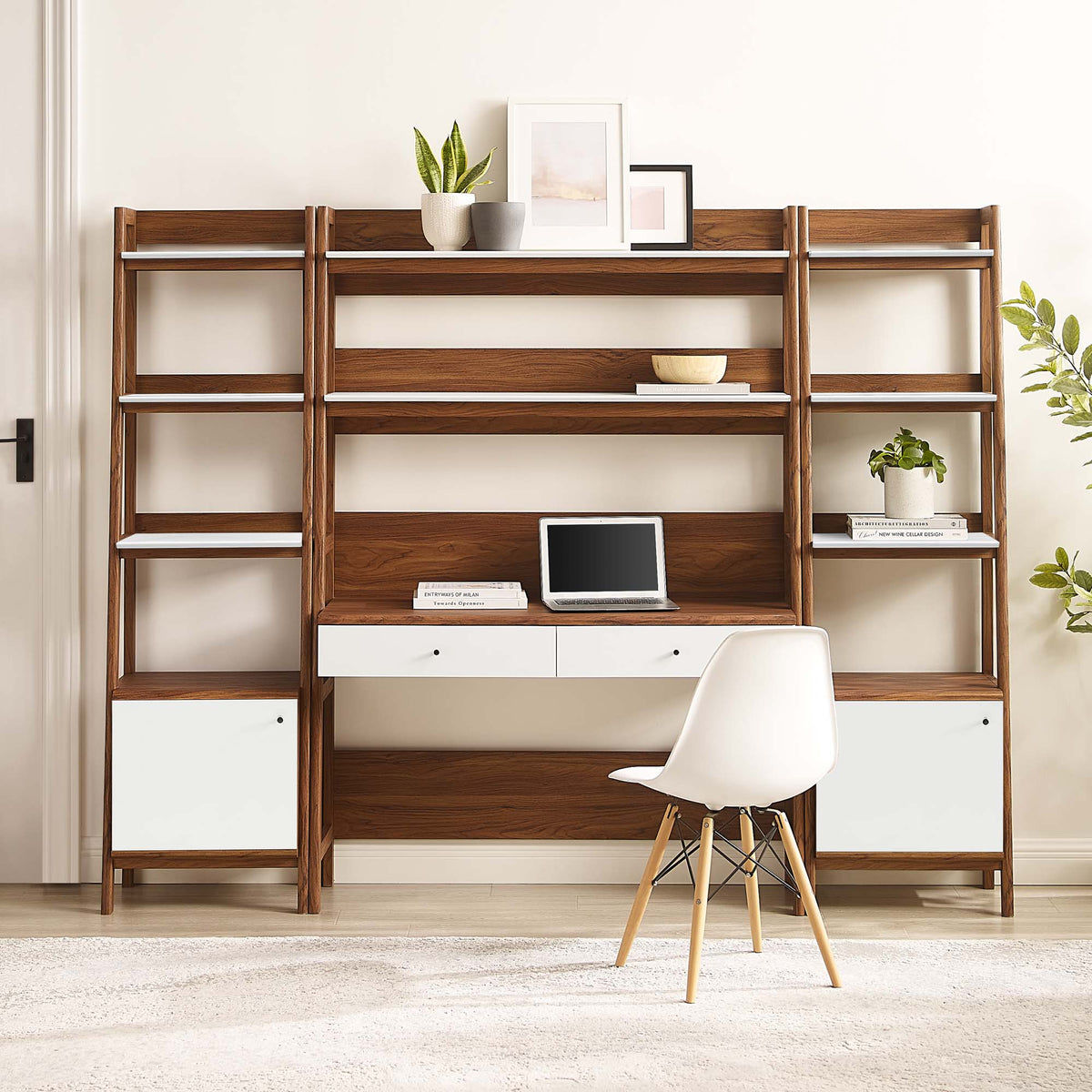 Bixby 3-Piece Wood Office Desk and Bookshelf by Modway, photo 14 of 30