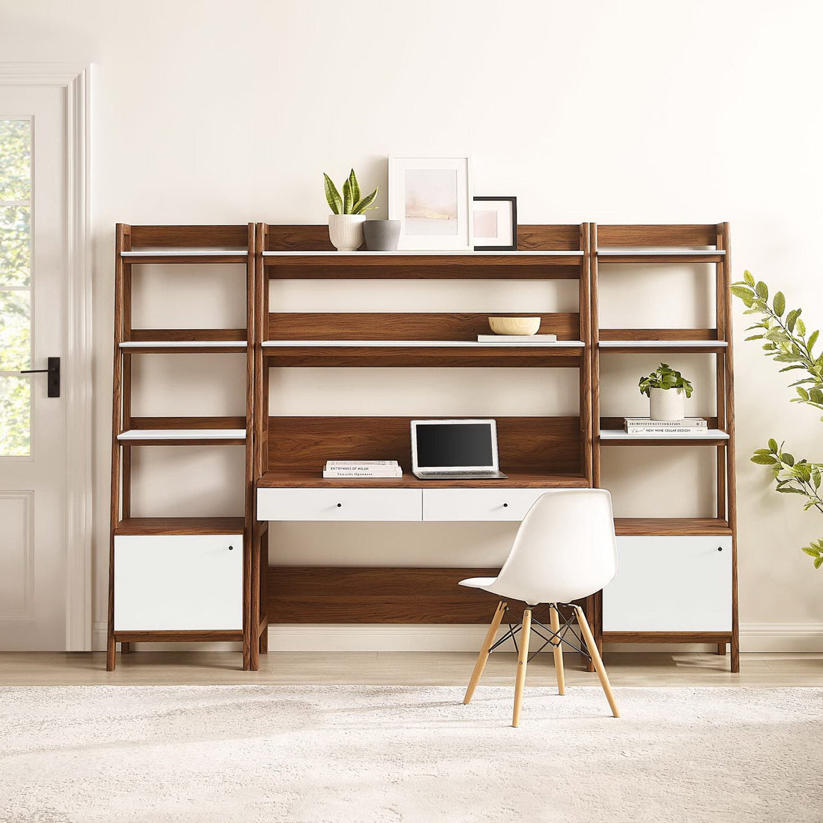 Bixby 3-Piece Wood Office Desk and Bookshelf by Modway, photo 15 of 30