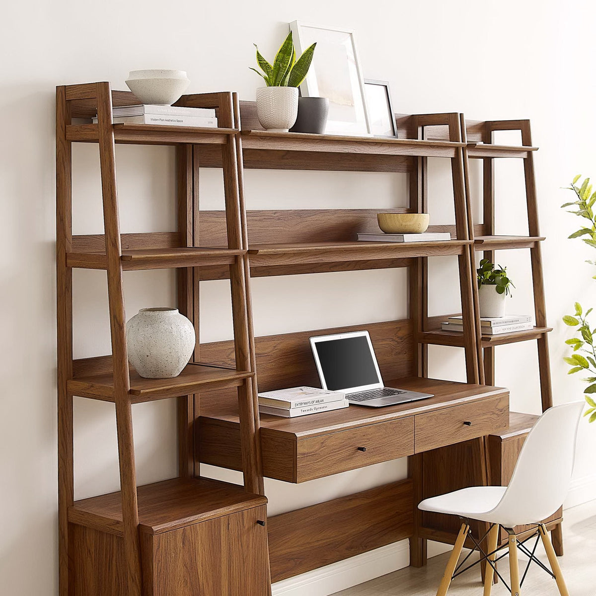 Bixby 3-Piece Wood Office Desk and Bookshelf by Modway, photo 8 of 30