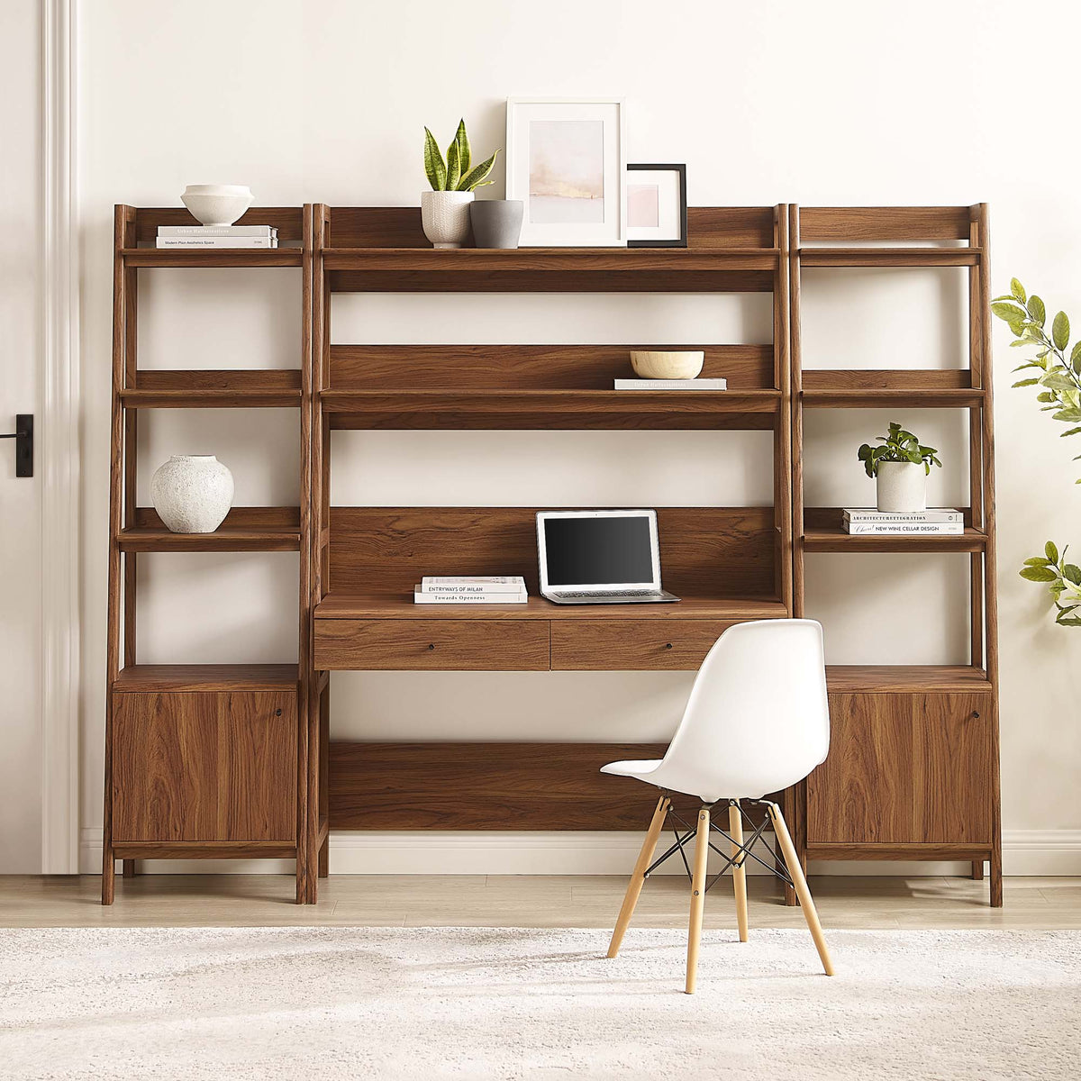 Bixby 3-Piece Wood Office Desk and Bookshelf by Modway, photo 9 of 30