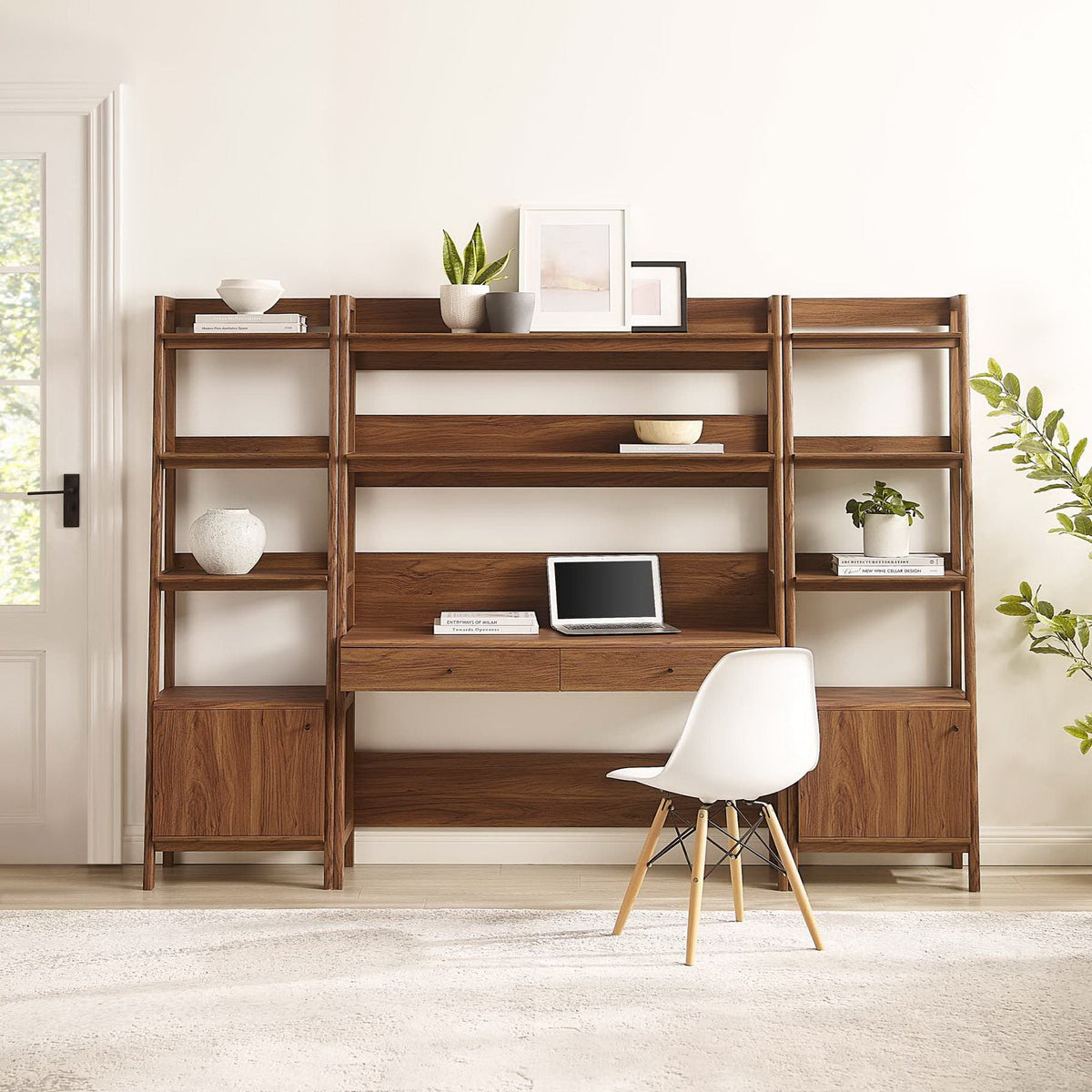 Bixby 3-Piece Wood Office Desk and Bookshelf by Modway, photo 10 of 30